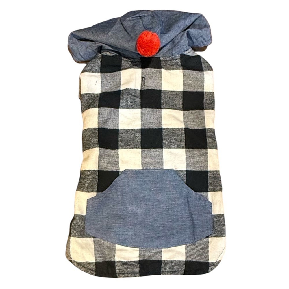 NWOT Wit & Delight Buffalo Plaid Dog Jacket Hoodie Clothes  Medium 35 Lbs